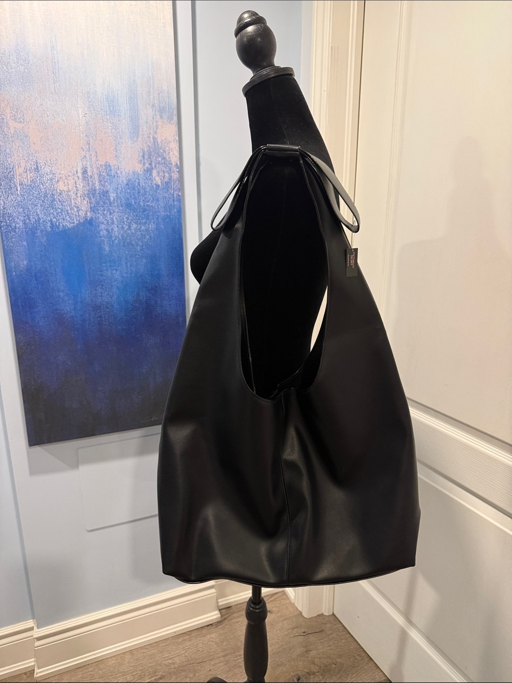 Victoria's Secret Black Soft Faux Leather Shoulder Bag